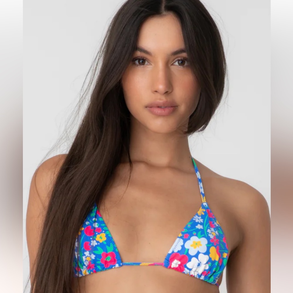 brand new Bright Swimwear triangle bikini top in flower garden